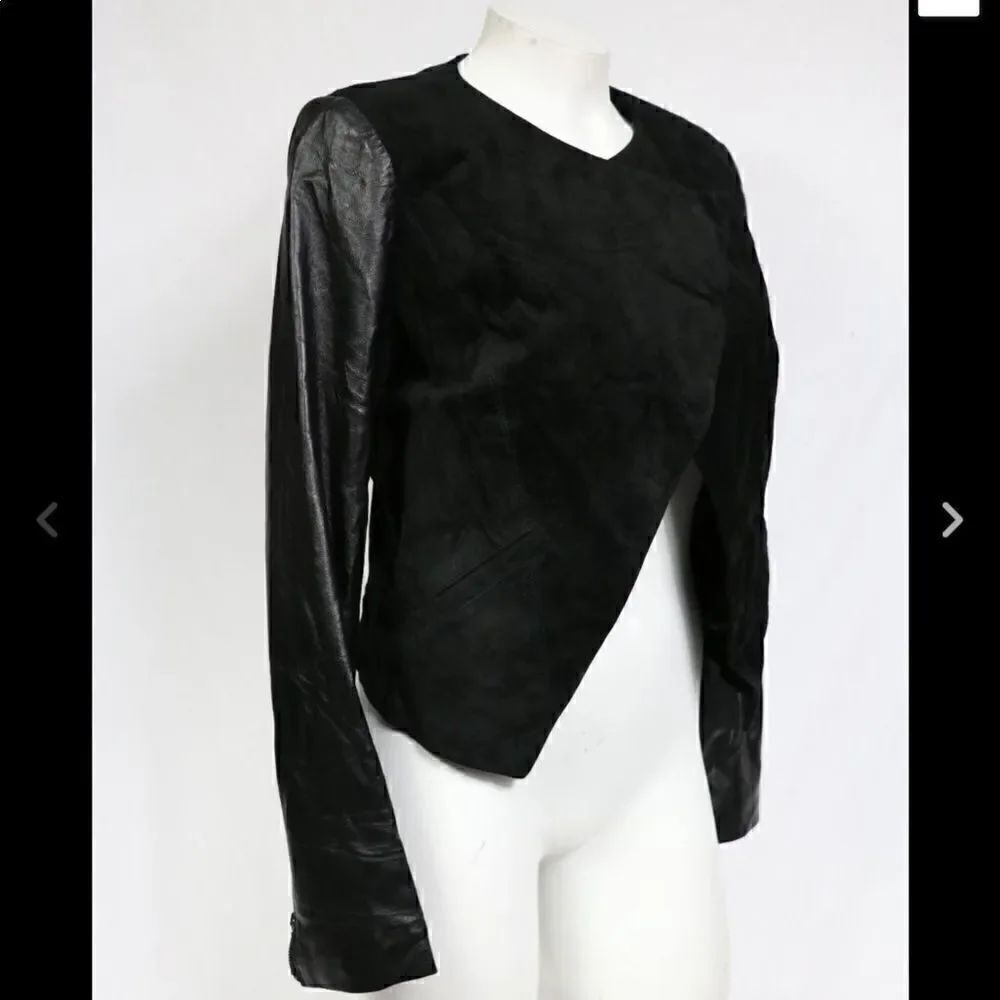 Bebe XS Moto Black leather and suede jacket